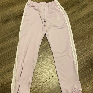 Light pink adidas track pants